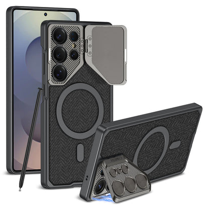 Magnetic Shockproof Leather Phone Case Support Wireless Charge For Galaxy S25 S24 S23 Ultra